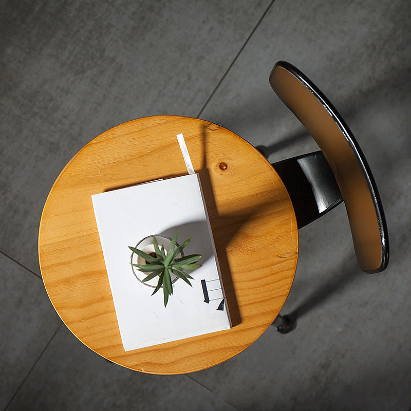 Industrial Style Bar Stool Iron Solid Wood Adjustable Restaurant Cafe Counter Stool Clearhalo 'Bar Furniture' 'Bar Stools' 'bar_stools' 'furn' 'furn_bar_stools' 'furniture_bar_stools' 'Kitchen & Dining Furniture' 'kitchen&dining_furn' 'kitchen' 'kitchen_furn' Furniture' 4329739