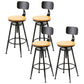 Industrial Style Bar Stool Iron Solid Wood Adjustable Restaurant Cafe Counter Stool With Back 4 Piece Set Clearhalo 'Bar Furniture' 'Bar Stools' 'bar_stools' 'furn' 'furn_bar_stools' 'furniture_bar_stools' 'Kitchen & Dining Furniture' 'kitchen&dining_furn' 'kitchen' 'kitchen_furn' Furniture' 4329740