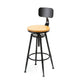 Industrial Style Bar Stool Iron Solid Wood Adjustable Restaurant Cafe Counter Stool With Back 1 Piece Clearhalo 'Bar Furniture' 'Bar Stools' 'bar_stools' 'furn' 'furn_bar_stools' 'furniture_bar_stools' 'Kitchen & Dining Furniture' 'kitchen&dining_furn' 'kitchen' 'kitchen_furn' Furniture' 4329742