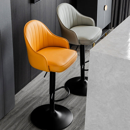 Indoor Modern Leather Barstool Rotating Lifting Bar Stool with Armrests Clearhalo 'Bar Furniture' 'Bar Stools' 'bar_stools' 'furn' 'furn_bar_stools' 'furniture_bar_stools' 'Kitchen & Dining Furniture' 'kitchen&dining_furn' 'kitchen' 'kitchen_furn' Furniture' 4329755