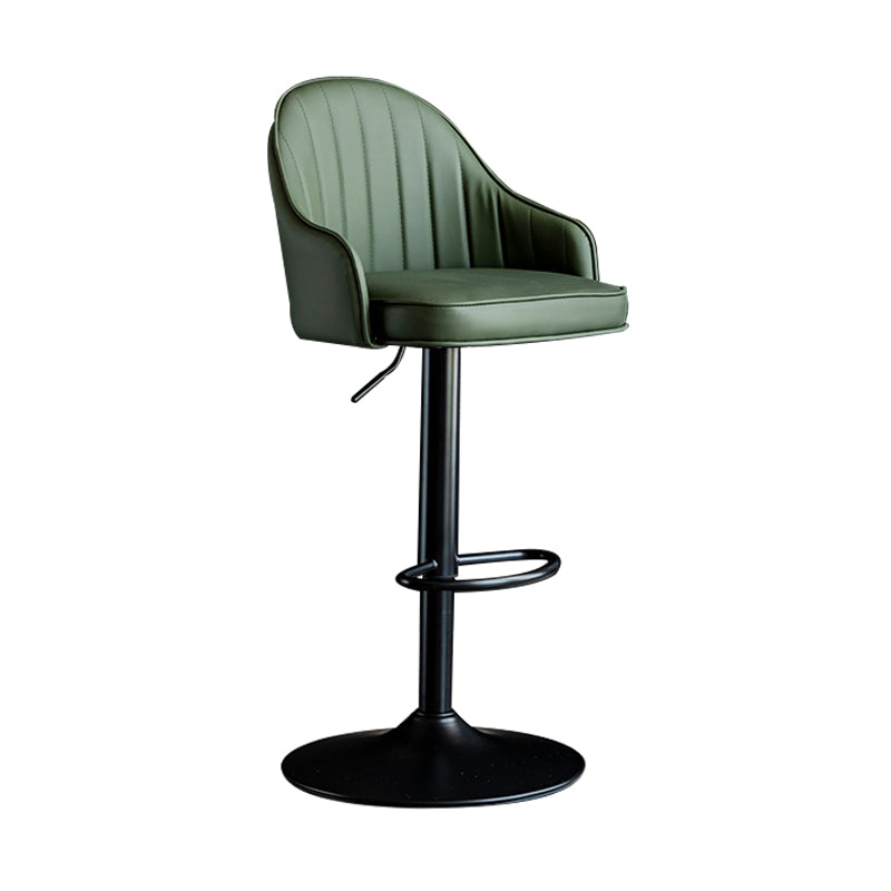 Indoor Modern Leather Barstool Rotating Lifting Bar Stool with Armrests Green Black 1 Piece Clearhalo 'Bar Furniture' 'Bar Stools' 'bar_stools' 'furn' 'furn_bar_stools' 'furniture_bar_stools' 'Kitchen & Dining Furniture' 'kitchen&dining_furn' 'kitchen' 'kitchen_furn' Furniture' 4329760