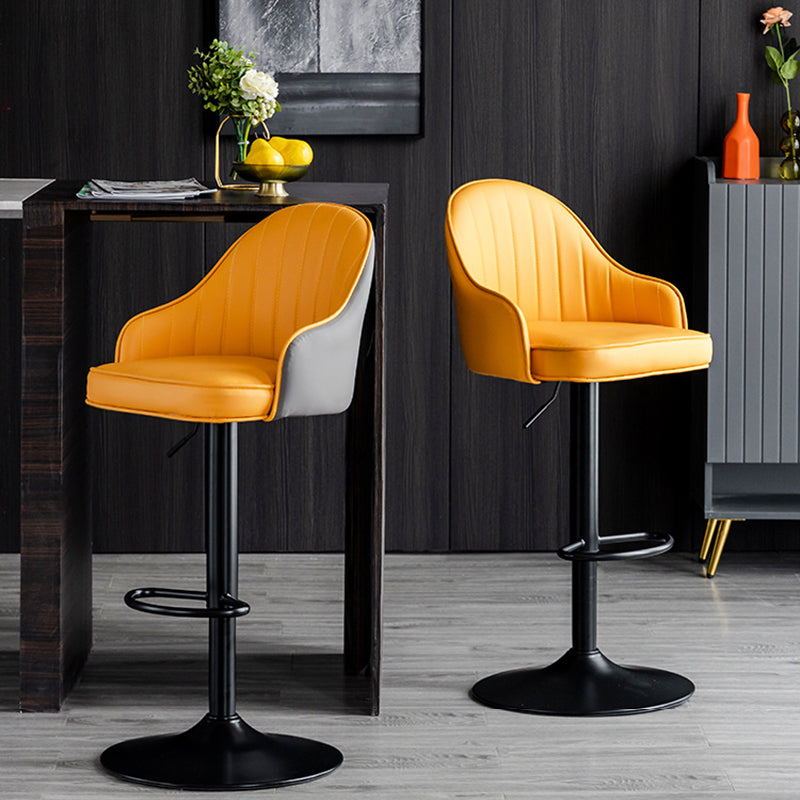 Indoor Modern Leather Barstool Rotating Lifting Bar Stool with Armrests Clearhalo 'Bar Furniture' 'Bar Stools' 'bar_stools' 'furn' 'furn_bar_stools' 'furniture_bar_stools' 'Kitchen & Dining Furniture' 'kitchen&dining_furn' 'kitchen' 'kitchen_furn' Furniture' 4329771
