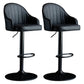 Indoor Modern Leather Barstool Rotating Lifting Bar Stool with Armrests Black Black 2 Piece Set Clearhalo 'Bar Furniture' 'Bar Stools' 'bar_stools' 'furn' 'furn_bar_stools' 'furniture_bar_stools' 'Kitchen & Dining Furniture' 'kitchen&dining_furn' 'kitchen' 'kitchen_furn' Furniture' 4329781