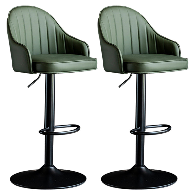 Indoor Modern Leather Barstool Rotating Lifting Bar Stool with Armrests Green Black 2 Piece Set Clearhalo 'Bar Furniture' 'Bar Stools' 'bar_stools' 'furn' 'furn_bar_stools' 'furniture_bar_stools' 'Kitchen & Dining Furniture' 'kitchen&dining_furn' 'kitchen' 'kitchen_furn' Furniture' 4329782