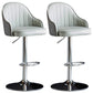 Indoor Modern Leather Barstool Rotating Lifting Bar Stool with Armrests Dark Gray Silver 2 Piece Set Clearhalo 'Bar Furniture' 'Bar Stools' 'bar_stools' 'furn' 'furn_bar_stools' 'furniture_bar_stools' 'Kitchen & Dining Furniture' 'kitchen&dining_furn' 'kitchen' 'kitchen_furn' Furniture' 4329787