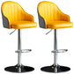 Indoor Modern Leather Barstool Rotating Lifting Bar Stool with Armrests Yellow-Gray Silver 2 Piece Set Clearhalo 'Bar Furniture' 'Bar Stools' 'bar_stools' 'furn' 'furn_bar_stools' 'furniture_bar_stools' 'Kitchen & Dining Furniture' 'kitchen&dining_furn' 'kitchen' 'kitchen_furn' Furniture' 4329790