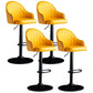 Indoor Modern Leather Barstool Rotating Lifting Bar Stool with Armrests Yellow Black 4 Piece Set Clearhalo 'Bar Furniture' 'Bar Stools' 'bar_stools' 'furn' 'furn_bar_stools' 'furniture_bar_stools' 'Kitchen & Dining Furniture' 'kitchen&dining_furn' 'kitchen' 'kitchen_furn' Furniture' 4329791