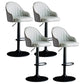 Indoor Modern Leather Barstool Rotating Lifting Bar Stool with Armrests Dark Gray Black 4 Piece Set Clearhalo 'Bar Furniture' 'Bar Stools' 'bar_stools' 'furn' 'furn_bar_stools' 'furniture_bar_stools' 'Kitchen & Dining Furniture' 'kitchen&dining_furn' 'kitchen' 'kitchen_furn' Furniture' 4329794