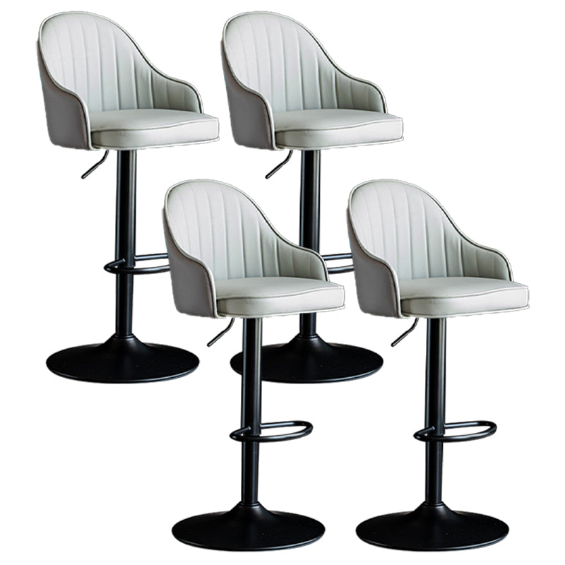Indoor Modern Leather Barstool Rotating Lifting Bar Stool with Armrests Dark Gray Black 4 Piece Set Clearhalo 'Bar Furniture' 'Bar Stools' 'bar_stools' 'furn' 'furn_bar_stools' 'furniture_bar_stools' 'Kitchen & Dining Furniture' 'kitchen&dining_furn' 'kitchen' 'kitchen_furn' Furniture' 4329794