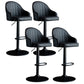 Indoor Modern Leather Barstool Rotating Lifting Bar Stool with Armrests Black Black 4 Piece Set Clearhalo 'Bar Furniture' 'Bar Stools' 'bar_stools' 'furn' 'furn_bar_stools' 'furniture_bar_stools' 'Kitchen & Dining Furniture' 'kitchen&dining_furn' 'kitchen' 'kitchen_furn' Furniture' 4329795