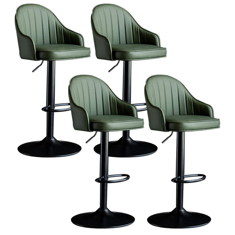 Indoor Modern Leather Barstool Rotating Lifting Bar Stool with Armrests Green Black 4 Piece Set Clearhalo 'Bar Furniture' 'Bar Stools' 'bar_stools' 'furn' 'furn_bar_stools' 'furniture_bar_stools' 'Kitchen & Dining Furniture' 'kitchen&dining_furn' 'kitchen' 'kitchen_furn' Furniture' 4329796