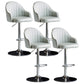 Indoor Modern Leather Barstool Rotating Lifting Bar Stool with Armrests Light Gray Silver 4 Piece Set Clearhalo 'Bar Furniture' 'Bar Stools' 'bar_stools' 'furn' 'furn_bar_stools' 'furniture_bar_stools' 'Kitchen & Dining Furniture' 'kitchen&dining_furn' 'kitchen' 'kitchen_furn' Furniture' 4329799