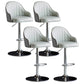 Indoor Modern Leather Barstool Rotating Lifting Bar Stool with Armrests Dark Gray Silver 4 Piece Set Clearhalo 'Bar Furniture' 'Bar Stools' 'bar_stools' 'furn' 'furn_bar_stools' 'furniture_bar_stools' 'Kitchen & Dining Furniture' 'kitchen&dining_furn' 'kitchen' 'kitchen_furn' Furniture' 4329801