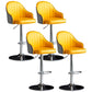 Indoor Modern Leather Barstool Rotating Lifting Bar Stool with Armrests Yellow-Gray Silver 4 Piece Set Clearhalo 'Bar Furniture' 'Bar Stools' 'bar_stools' 'furn' 'furn_bar_stools' 'furniture_bar_stools' 'Kitchen & Dining Furniture' 'kitchen&dining_furn' 'kitchen' 'kitchen_furn' Furniture' 4329804