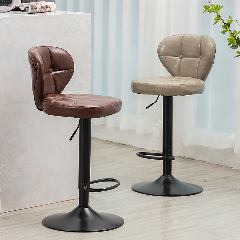 Nordic Leather Seats Barstool Rotating Lifting Bar Stool for Indoor, 1 Piece Clearhalo 'Bar Furniture' 'Bar Stools' 'bar_stools' 'furniture_bar_stools' 'Kitchen & Dining Furniture' 'kitchen&dining_furn' 'kitchen' 'kitchen_furn' Furniture' 4329806