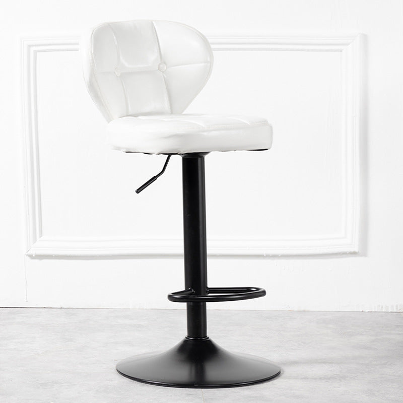 Nordic Leather Seats Barstool Rotating Lifting Bar Stool for Indoor, 1 Piece White Black Clearhalo 'Bar Furniture' 'Bar Stools' 'bar_stools' 'furniture_bar_stools' 'Kitchen & Dining Furniture' 'kitchen&dining_furn' 'kitchen' 'kitchen_furn' Furniture' 4329815