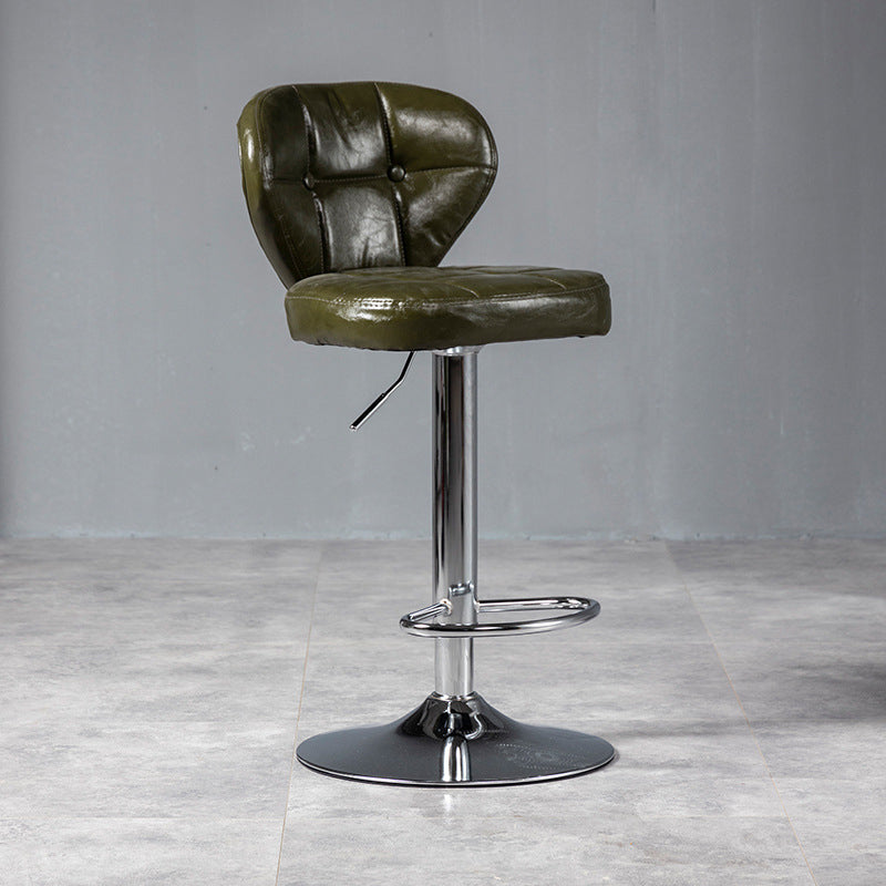 Nordic Leather Seats Barstool Rotating Lifting Bar Stool for Indoor, 1 Piece Green Silver Clearhalo 'Bar Furniture' 'Bar Stools' 'bar_stools' 'furniture_bar_stools' 'Kitchen & Dining Furniture' 'kitchen&dining_furn' 'kitchen' 'kitchen_furn' Furniture' 4329824