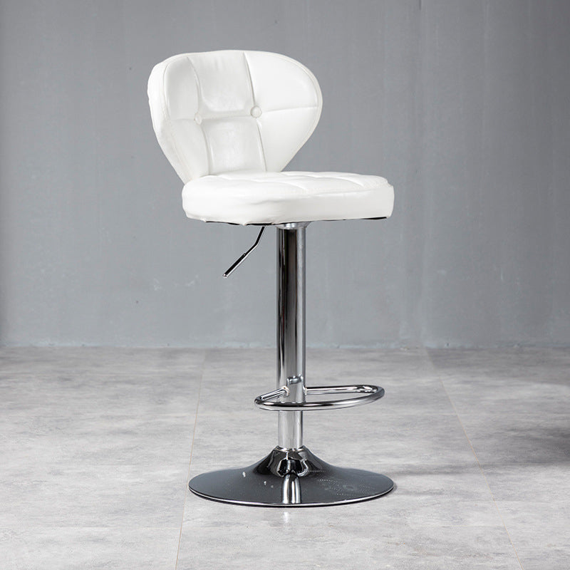 Nordic Leather Seats Barstool Rotating Lifting Bar Stool for Indoor, 1 Piece White Silver Clearhalo 'Bar Furniture' 'Bar Stools' 'bar_stools' 'furniture_bar_stools' 'Kitchen & Dining Furniture' 'kitchen&dining_furn' 'kitchen' 'kitchen_furn' Furniture' 4329829