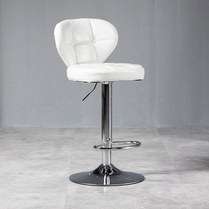 Nordic Leather Seats Barstool Rotating Lifting Bar Stool for Indoor, 1 Piece White Silver Clearhalo 'Bar Furniture' 'Bar Stools' 'bar_stools' 'furniture_bar_stools' 'Kitchen & Dining Furniture' 'kitchen&dining_furn' 'kitchen' 'kitchen_furn' Furniture' 4329829