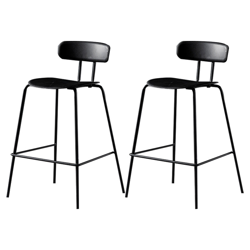 Modern Plastic Seats Barstool Metal 4 Legs Bar Stool for Indoor, Set of 2 Black 2 Piece Set Counter Stool(26"H) Clearhalo 'Bar Furniture' 'Bar Stools' 'bar_stools' 'furn' 'furn_bar_stools' 'furniture_bar_stools' 'Kitchen & Dining Furniture' 'kitchen&dining_furn' 'kitchen' 'kitchen_furn' Furniture' 4329833