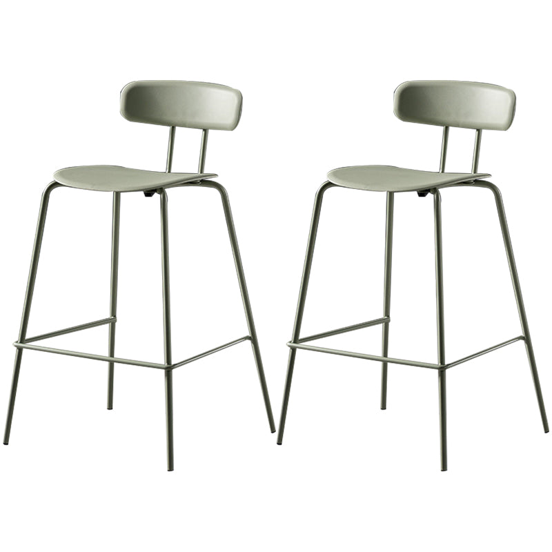 Modern Plastic Seats Barstool Metal 4 Legs Bar Stool for Indoor, Set of 2 Light Green 2 Piece Set Counter Stool(26"H) Clearhalo 'Bar Furniture' 'Bar Stools' 'bar_stools' 'furn' 'furn_bar_stools' 'furniture_bar_stools' 'Kitchen & Dining Furniture' 'kitchen&dining_furn' 'kitchen' 'kitchen_furn' Furniture' 4329835