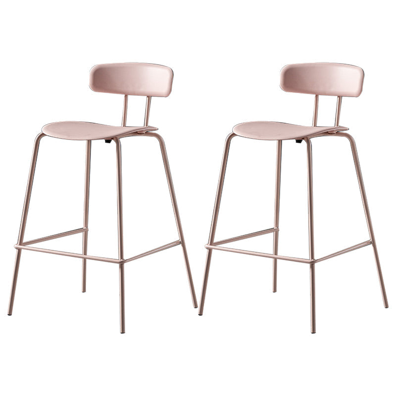 Modern Plastic Seats Barstool Metal 4 Legs Bar Stool for Indoor, Set of 2 Pink 2 Piece Set Counter Stool(26"H) Clearhalo 'Bar Furniture' 'Bar Stools' 'bar_stools' 'furn' 'furn_bar_stools' 'furniture_bar_stools' 'Kitchen & Dining Furniture' 'kitchen&dining_furn' 'kitchen' 'kitchen_furn' Furniture' 4329838