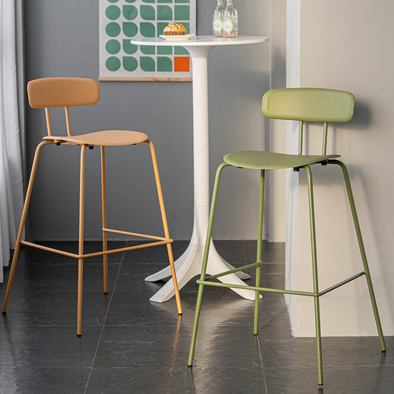 Modern Plastic Seats Barstool Metal 4 Legs Bar Stool for Indoor, Set of 2 Clearhalo 'Bar Furniture' 'Bar Stools' 'bar_stools' 'furn' 'furn_bar_stools' 'furniture_bar_stools' 'Kitchen & Dining Furniture' 'kitchen&dining_furn' 'kitchen' 'kitchen_furn' Furniture' 4329839