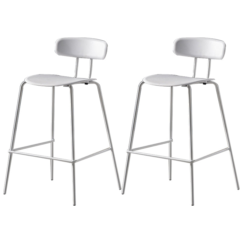 Modern Plastic Seats Barstool Metal 4 Legs Bar Stool for Indoor, Set of 2 White 2 Piece Set Counter Stool(26"H) Clearhalo 'Bar Furniture' 'Bar Stools' 'bar_stools' 'furn' 'furn_bar_stools' 'furniture_bar_stools' 'Kitchen & Dining Furniture' 'kitchen&dining_furn' 'kitchen' 'kitchen_furn' Furniture' 4329841