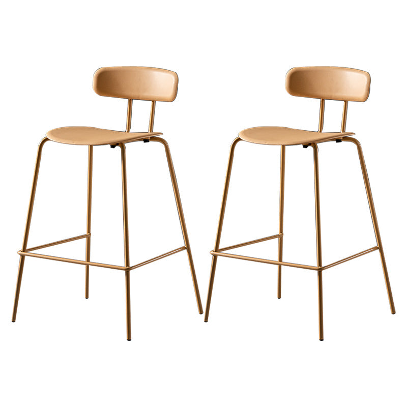 Modern Plastic Seats Barstool Metal 4 Legs Bar Stool for Indoor, Set of 2 Yellow 2 Piece Set Counter Stool(26"H) Clearhalo 'Bar Furniture' 'Bar Stools' 'bar_stools' 'furn' 'furn_bar_stools' 'furniture_bar_stools' 'Kitchen & Dining Furniture' 'kitchen&dining_furn' 'kitchen' 'kitchen_furn' Furniture' 4329842