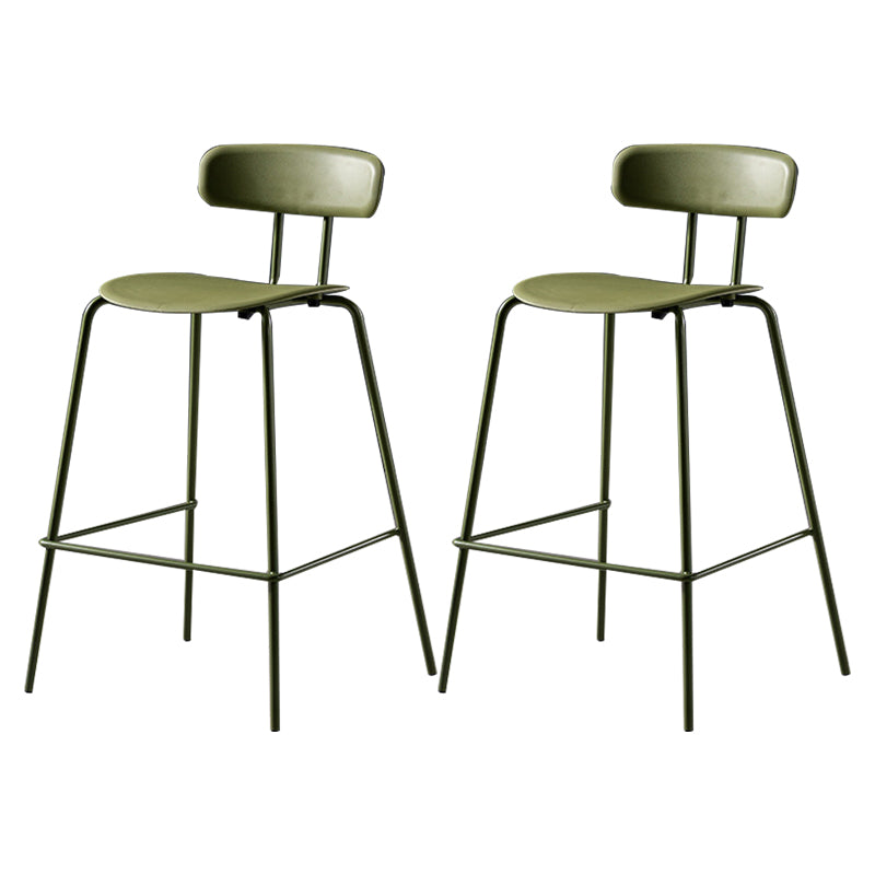 Modern Plastic Seats Barstool Metal 4 Legs Bar Stool for Indoor, Set of 2 Dark Green 2 Piece Set Counter Stool(26"H) Clearhalo 'Bar Furniture' 'Bar Stools' 'bar_stools' 'furn' 'furn_bar_stools' 'furniture_bar_stools' 'Kitchen & Dining Furniture' 'kitchen&dining_furn' 'kitchen' 'kitchen_furn' Furniture' 4329845