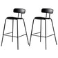 Modern Plastic Seats Barstool Metal 4 Legs Bar Stool for Indoor, Set of 2 Black 2 Piece Set Bar Stool(30"H) Clearhalo 'Bar Furniture' 'Bar Stools' 'bar_stools' 'furn' 'furn_bar_stools' 'furniture_bar_stools' 'Kitchen & Dining Furniture' 'kitchen&dining_furn' 'kitchen' 'kitchen_furn' Furniture' 4329846