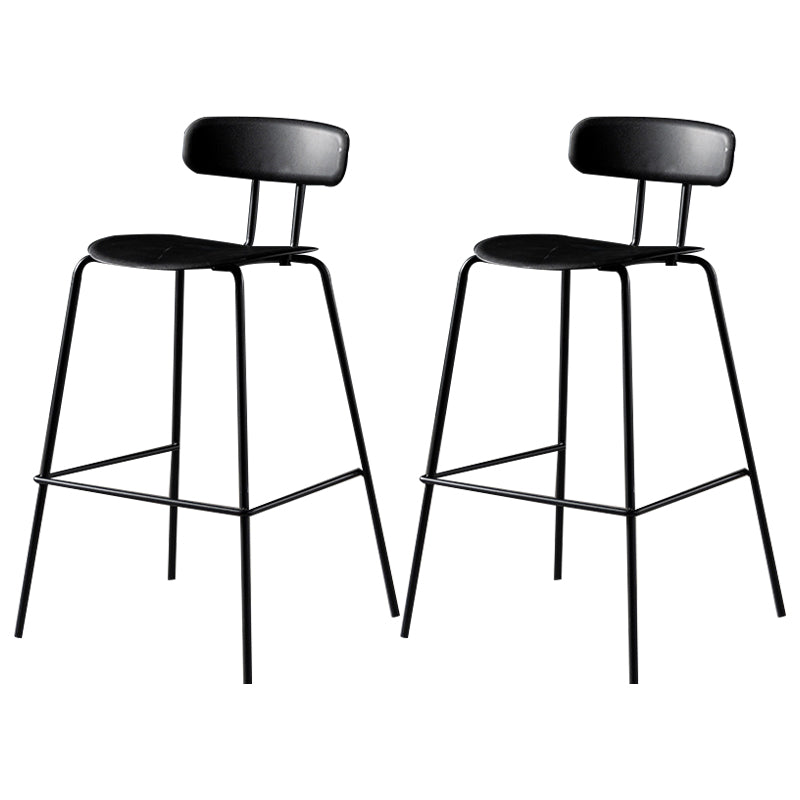 Modern Plastic Seats Barstool Metal 4 Legs Bar Stool for Indoor, Set of 2 Black 2 Piece Set Bar Stool(30"H) Clearhalo 'Bar Furniture' 'Bar Stools' 'bar_stools' 'furn' 'furn_bar_stools' 'furniture_bar_stools' 'Kitchen & Dining Furniture' 'kitchen&dining_furn' 'kitchen' 'kitchen_furn' Furniture' 4329846
