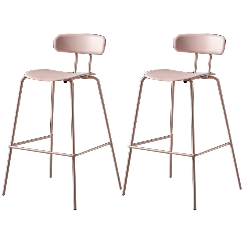 Modern Plastic Seats Barstool Metal 4 Legs Bar Stool for Indoor, Set of 2 Pink 2 Piece Set Bar Stool(30"H) Clearhalo 'Bar Furniture' 'Bar Stools' 'bar_stools' 'furn' 'furn_bar_stools' 'furniture_bar_stools' 'Kitchen & Dining Furniture' 'kitchen&dining_furn' 'kitchen' 'kitchen_furn' Furniture' 4329852
