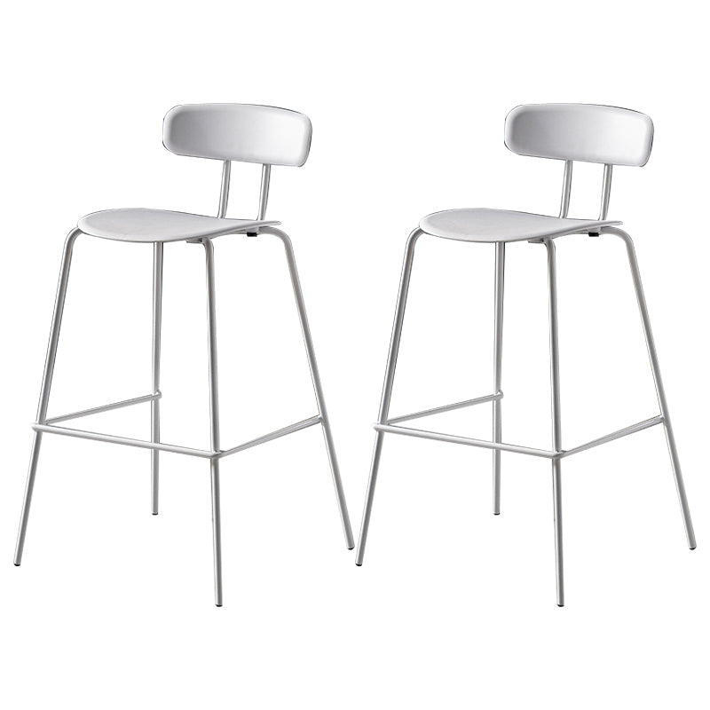 Modern Plastic Seats Barstool Metal 4 Legs Bar Stool for Indoor, Set of 2 White 2 Piece Set Bar Stool(30"H) Clearhalo 'Bar Furniture' 'Bar Stools' 'bar_stools' 'furn' 'furn_bar_stools' 'furniture_bar_stools' 'Kitchen & Dining Furniture' 'kitchen&dining_furn' 'kitchen' 'kitchen_furn' Furniture' 4329853