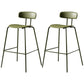 Modern Plastic Seats Barstool Metal 4 Legs Bar Stool for Indoor, Set of 2 Dark Green 2 Piece Set Bar Stool(30"H) Clearhalo 'Bar Furniture' 'Bar Stools' 'bar_stools' 'furn' 'furn_bar_stools' 'furniture_bar_stools' 'Kitchen & Dining Furniture' 'kitchen&dining_furn' 'kitchen' 'kitchen_furn' Furniture' 4329855