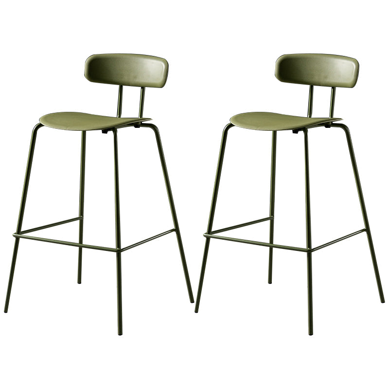 Modern Plastic Seats Barstool Metal 4 Legs Bar Stool for Indoor, Set of 2 Dark Green 2 Piece Set Bar Stool(30"H) Clearhalo 'Bar Furniture' 'Bar Stools' 'bar_stools' 'furn' 'furn_bar_stools' 'furniture_bar_stools' 'Kitchen & Dining Furniture' 'kitchen&dining_furn' 'kitchen' 'kitchen_furn' Furniture' 4329855