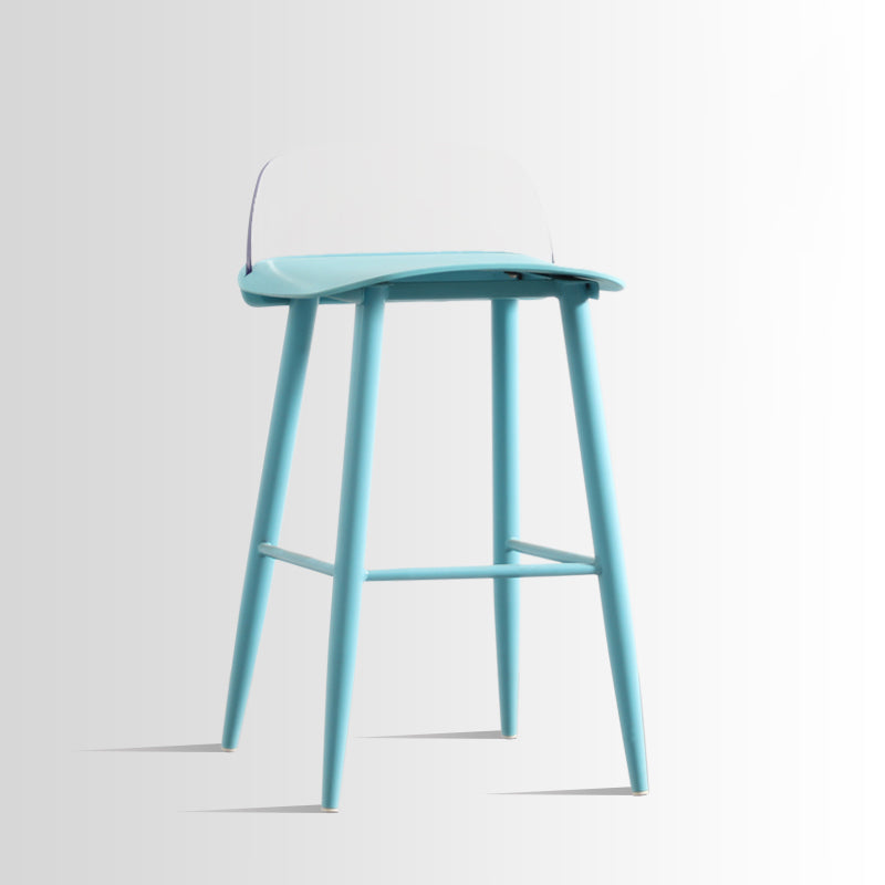 Scandinavian Style Acrylic Bar stool with Square Seat Counter Stool for Kitchen Bar Blue-Clear 1 Piece Counter Stool (24"H) Clearhalo 'Bar Furniture' 'Bar Stools' 'bar_stools' 'furn' 'furn_bar_stools' 'furniture_bar_stools' 'Kitchen & Dining Furniture' 'kitchen&dining_furn' 'kitchen' 'kitchen_furn' Furniture' 4329926