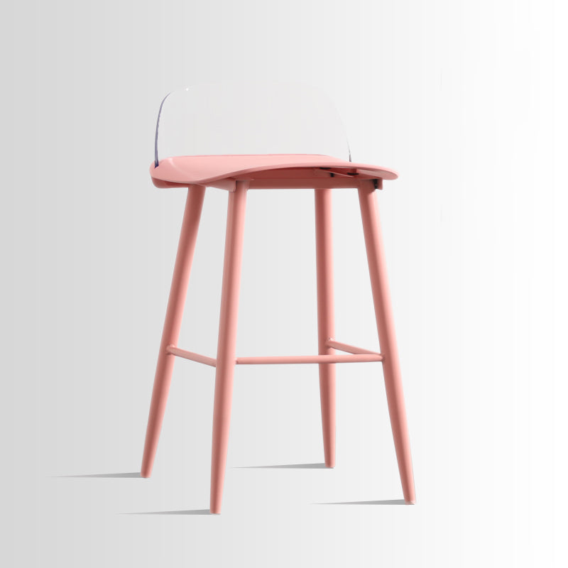 Scandinavian Style Acrylic Bar stool with Square Seat Counter Stool for Kitchen Bar Red Clear 1 Piece Counter Stool (24"H) Clearhalo 'Bar Furniture' 'Bar Stools' 'bar_stools' 'furn' 'furn_bar_stools' 'furniture_bar_stools' 'Kitchen & Dining Furniture' 'kitchen&dining_furn' 'kitchen' 'kitchen_furn' Furniture' 4329928