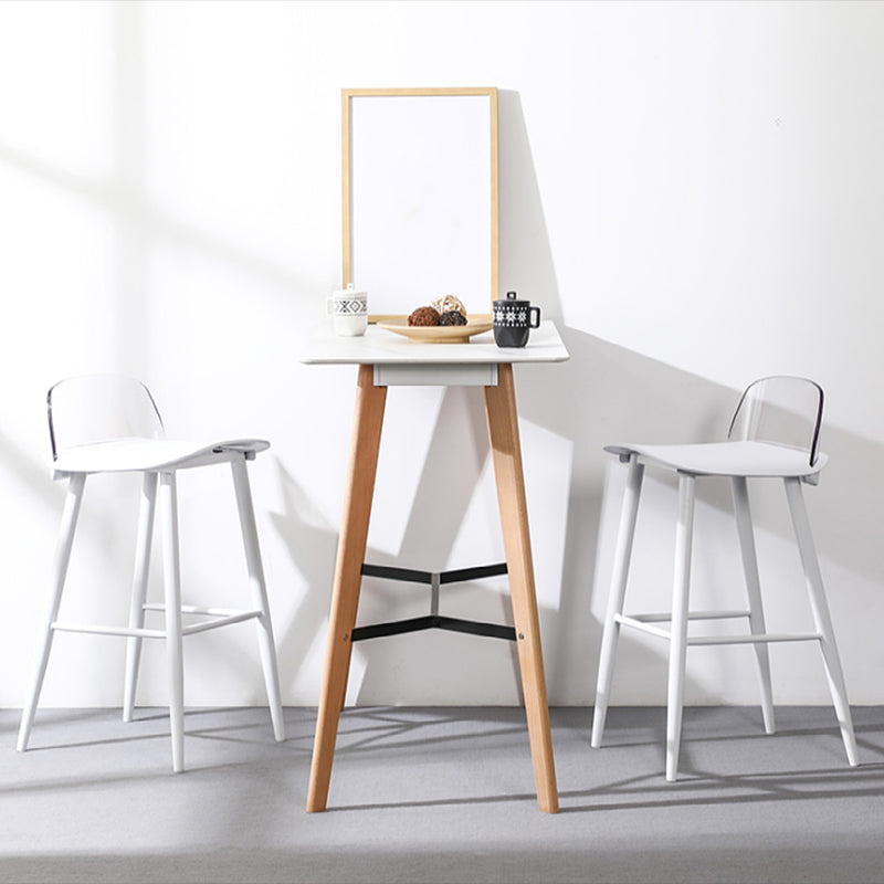 Scandinavian Style Acrylic Bar stool with Square Seat Counter Stool for Kitchen Bar Clearhalo 'Bar Furniture' 'Bar Stools' 'bar_stools' 'furn' 'furn_bar_stools' 'furniture_bar_stools' 'Kitchen & Dining Furniture' 'kitchen&dining_furn' 'kitchen' 'kitchen_furn' Furniture' 4329929