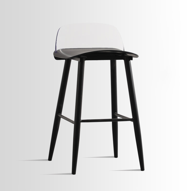 Scandinavian Style Acrylic Bar stool with Square Seat Counter Stool for Kitchen Bar Black Clear 1 Piece Counter Stool (24"H) Clearhalo 'Bar Furniture' 'Bar Stools' 'bar_stools' 'furn' 'furn_bar_stools' 'furniture_bar_stools' 'Kitchen & Dining Furniture' 'kitchen&dining_furn' 'kitchen' 'kitchen_furn' Furniture' 4329930