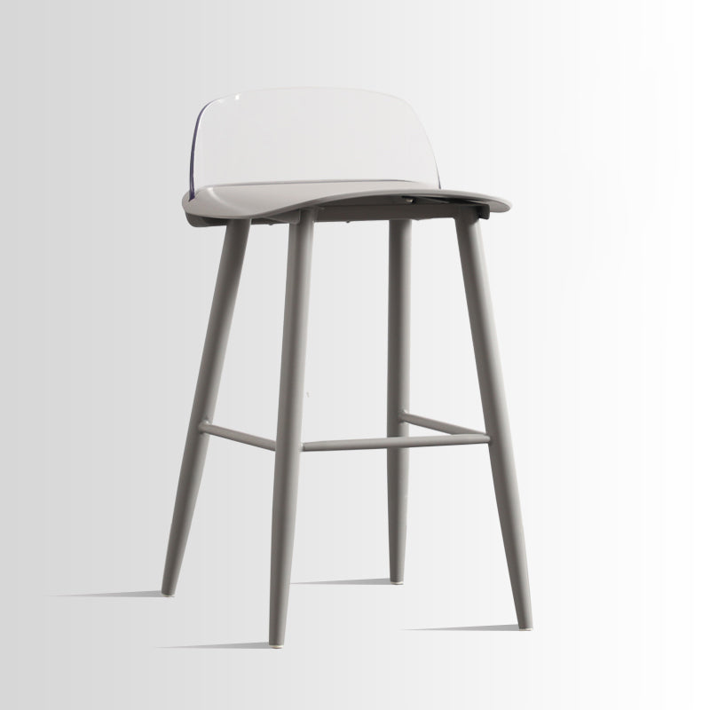 Scandinavian Style Acrylic Bar stool with Square Seat Counter Stool for Kitchen Bar Gray-Clear 1 Piece Counter Stool (24"H) Clearhalo 'Bar Furniture' 'Bar Stools' 'bar_stools' 'furn' 'furn_bar_stools' 'furniture_bar_stools' 'Kitchen & Dining Furniture' 'kitchen&dining_furn' 'kitchen' 'kitchen_furn' Furniture' 4329931
