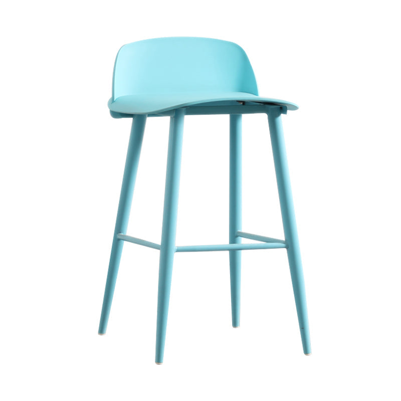 Scandinavian Style Acrylic Bar stool with Square Seat Counter Stool for Kitchen Bar Blue 1 Piece Counter Stool (24"H) Clearhalo 'Bar Furniture' 'Bar Stools' 'bar_stools' 'furn' 'furn_bar_stools' 'furniture_bar_stools' 'Kitchen & Dining Furniture' 'kitchen&dining_furn' 'kitchen' 'kitchen_furn' Furniture' 4329935