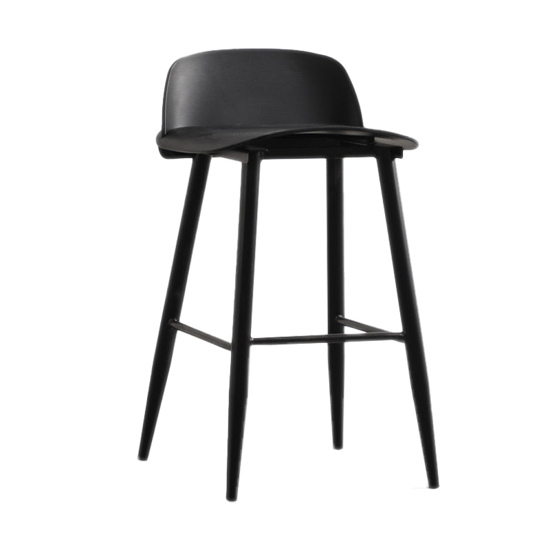 Scandinavian Style Acrylic Bar stool with Square Seat Counter Stool for Kitchen Bar Black 1 Piece Counter Stool (24"H) Clearhalo 'Bar Furniture' 'Bar Stools' 'bar_stools' 'furn' 'furn_bar_stools' 'furniture_bar_stools' 'Kitchen & Dining Furniture' 'kitchen&dining_furn' 'kitchen' 'kitchen_furn' Furniture' 4329940