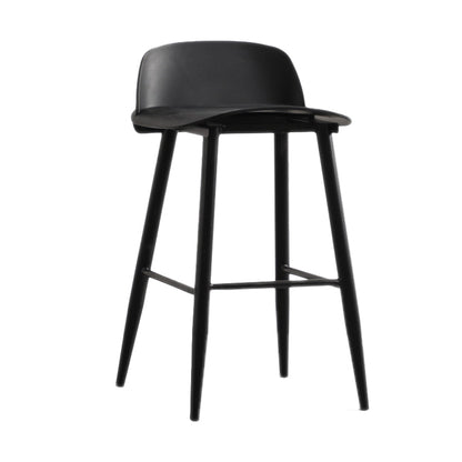 Scandinavian Style Acrylic Bar stool with Square Seat Counter Stool for Kitchen Bar Black 1 Piece Counter Stool (24"H) Clearhalo 'Bar Furniture' 'Bar Stools' 'bar_stools' 'furn' 'furn_bar_stools' 'furniture_bar_stools' 'Kitchen & Dining Furniture' 'kitchen&dining_furn' 'kitchen' 'kitchen_furn' Furniture' 4329940