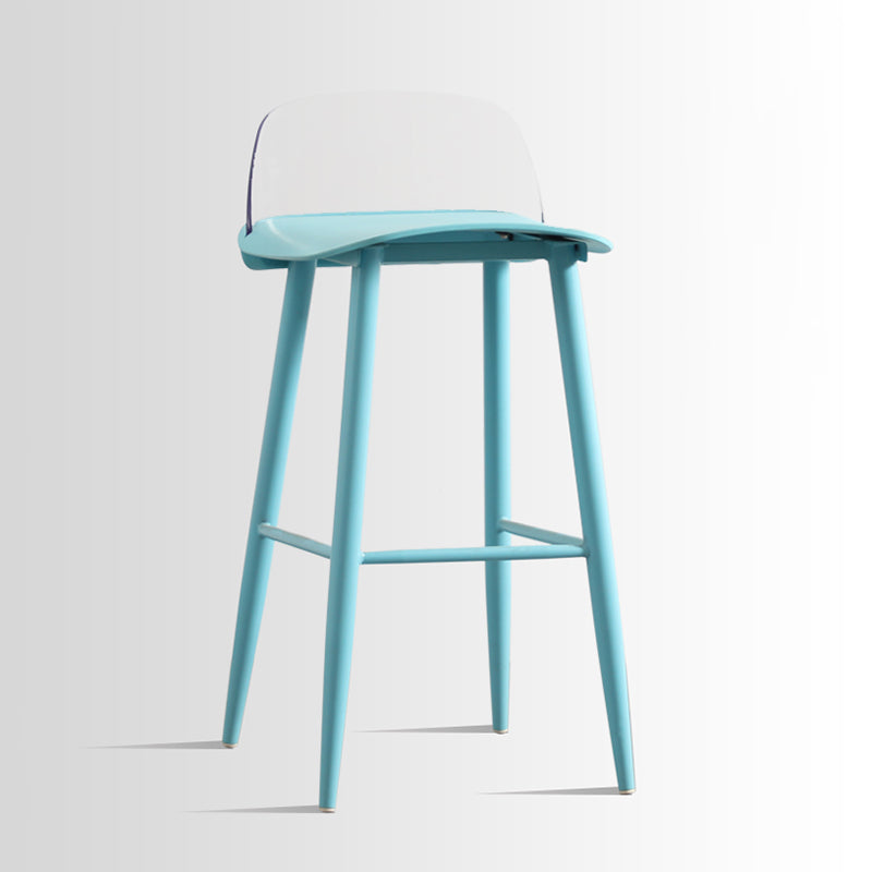 Scandinavian Style Acrylic Bar stool with Square Seat Counter Stool for Kitchen Bar Blue-Clear 1 Piece Bar Stool(30"H) Clearhalo 'Bar Furniture' 'Bar Stools' 'bar_stools' 'furn' 'furn_bar_stools' 'furniture_bar_stools' 'Kitchen & Dining Furniture' 'kitchen&dining_furn' 'kitchen' 'kitchen_furn' Furniture' 4329944