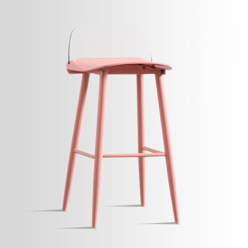 Scandinavian Style Acrylic Bar stool with Square Seat Counter Stool for Kitchen Bar Red Clear 1 Piece Bar Stool(30"H) Clearhalo 'Bar Furniture' 'Bar Stools' 'bar_stools' 'furn' 'furn_bar_stools' 'furniture_bar_stools' 'Kitchen & Dining Furniture' 'kitchen&dining_furn' 'kitchen' 'kitchen_furn' Furniture' 4329945