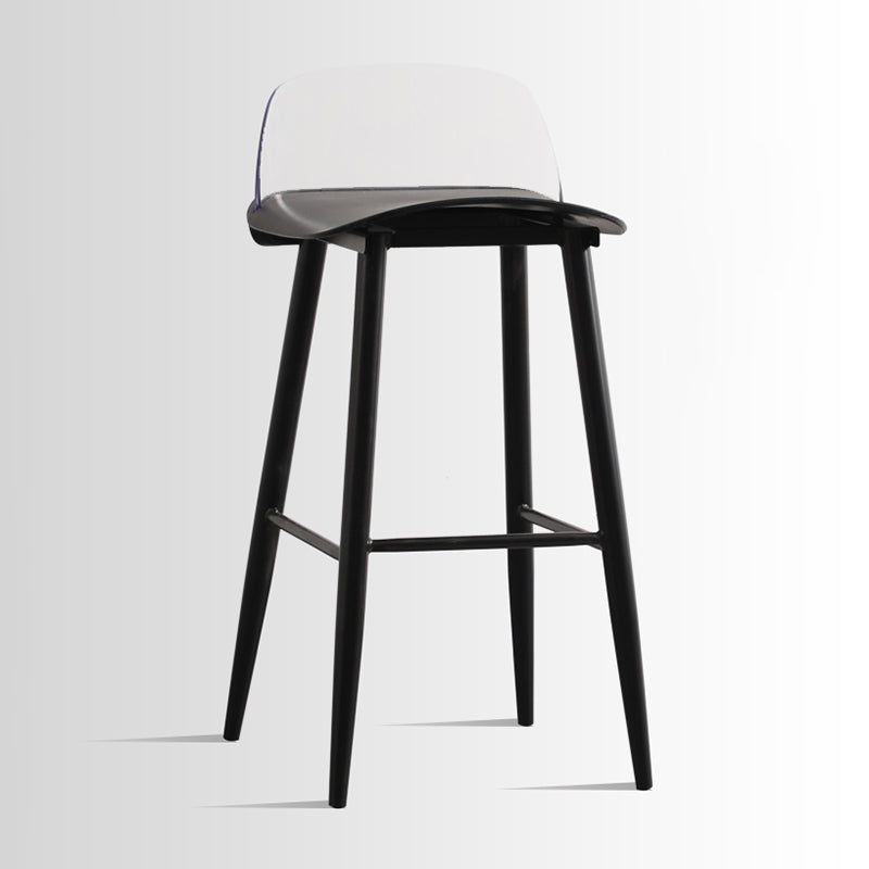 Scandinavian Style Acrylic Bar stool with Square Seat Counter Stool for Kitchen Bar Black Clear 1 Piece Bar Stool(30"H) Clearhalo 'Bar Furniture' 'Bar Stools' 'bar_stools' 'furn' 'furn_bar_stools' 'furniture_bar_stools' 'Kitchen & Dining Furniture' 'kitchen&dining_furn' 'kitchen' 'kitchen_furn' Furniture' 4329946