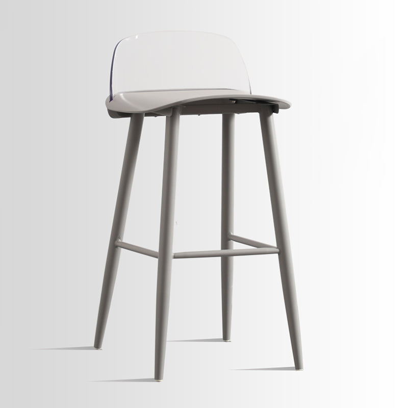 Scandinavian Style Acrylic Bar stool with Square Seat Counter Stool for Kitchen Bar Gray-Clear 1 Piece Bar Stool(30"H) Clearhalo 'Bar Furniture' 'Bar Stools' 'bar_stools' 'furn' 'furn_bar_stools' 'furniture_bar_stools' 'Kitchen & Dining Furniture' 'kitchen&dining_furn' 'kitchen' 'kitchen_furn' Furniture' 4329947