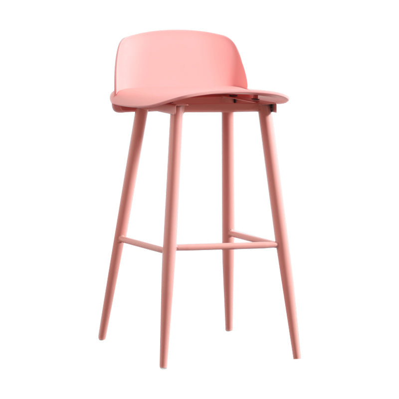 Scandinavian Style Acrylic Bar stool with Square Seat Counter Stool for Kitchen Bar Pink 1 Piece Bar Stool(30"H) Clearhalo 'Bar Furniture' 'Bar Stools' 'bar_stools' 'furn' 'furn_bar_stools' 'furniture_bar_stools' 'Kitchen & Dining Furniture' 'kitchen&dining_furn' 'kitchen' 'kitchen_furn' Furniture' 4329950