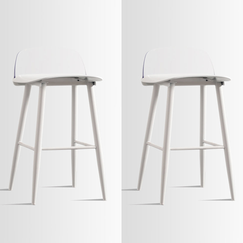 Scandinavian Style Acrylic Bar stool with Square Seat Counter Stool for Kitchen Bar White-Clear 2 Piece Set Counter Stool (24"H) Clearhalo 'Bar Furniture' 'Bar Stools' 'bar_stools' 'furn' 'furn_bar_stools' 'furniture_bar_stools' 'Kitchen & Dining Furniture' 'kitchen&dining_furn' 'kitchen' 'kitchen_furn' Furniture' 4329953